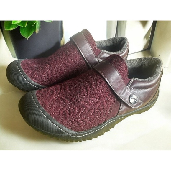 JBU By Jambu Shoes - Jbu Jambu Blakely Shoes Womens 6.5M Slip On Faux Fur Lined Burgundy Faux Leather